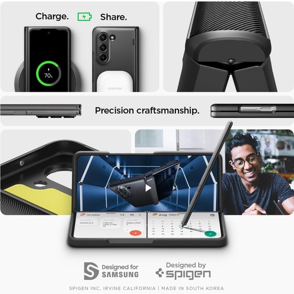 Spigen Black Case for Samsung Galaxy Z Fold 5,Slim Armor Pro - Picture 13 of 13